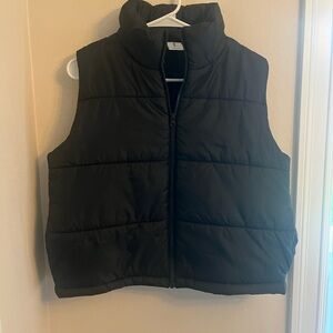 Black puffer vest